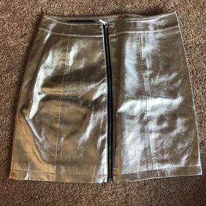 Silver Metallic Mini Skirt